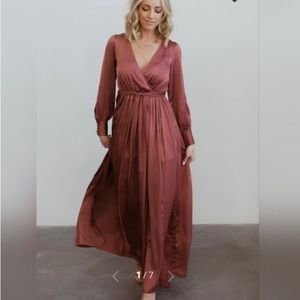 Baltic Born Blush Maxi Dress - Satin - Longsleeve